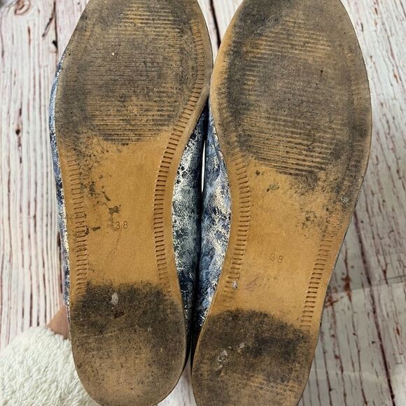 OSAY x  La Babouche Blue and Silver Tie Dye Slide Loafer Slip on Shoe - Picture 9 of 12